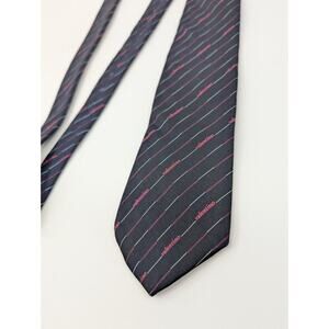 Vintage Valentino La Cravat Tie Mens Blue All Over Print Italy Old Money